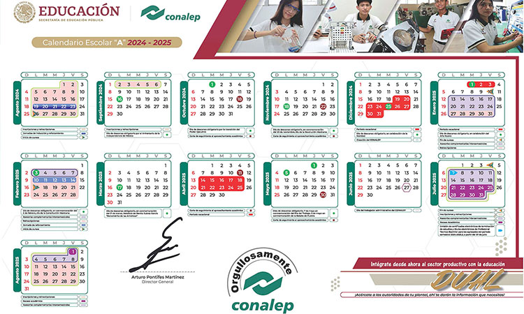 Calendario Escolar Conalep 2024-2025