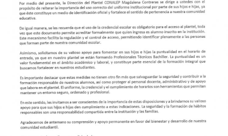 UNIFORME Y CREDENCIAL