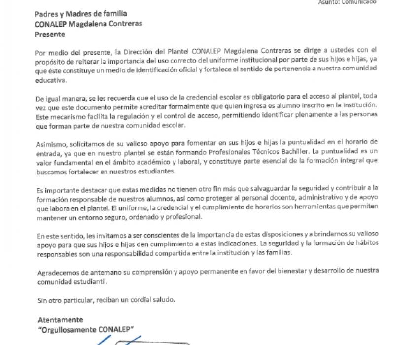 UNIFORME Y CREDENCIAL